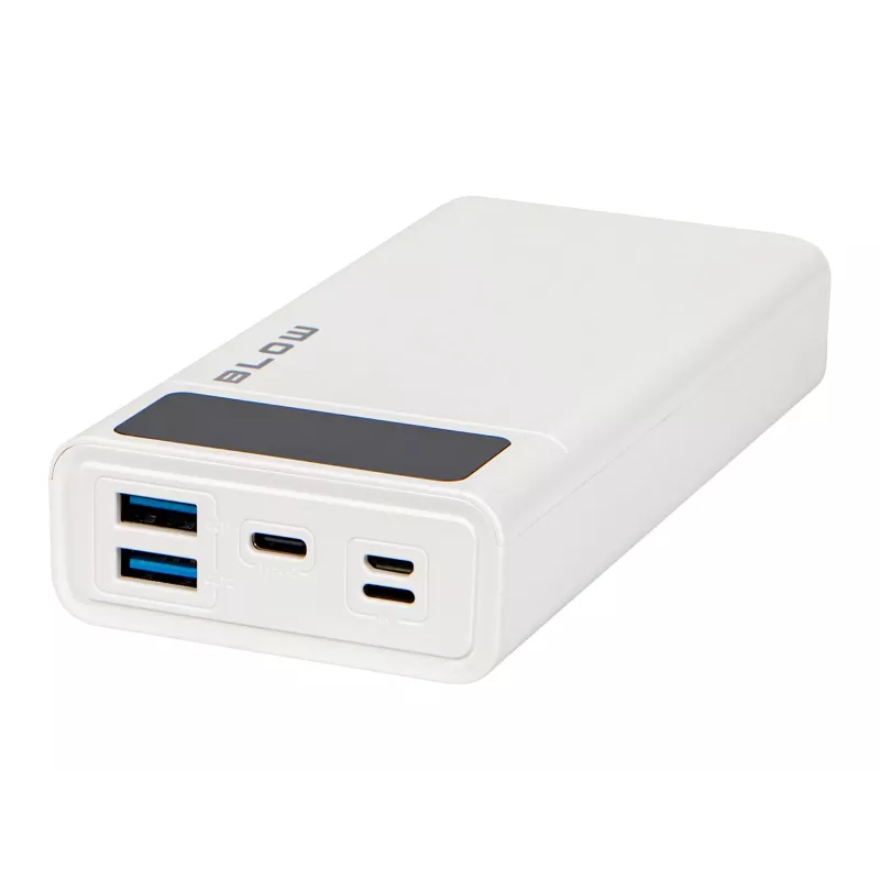 Tragbare Powerbank BLOW PB20E 20000mAh QC+PD 20W mit USB-C, 2× USB-A, Lightning-Eingang, Polymer-Akku