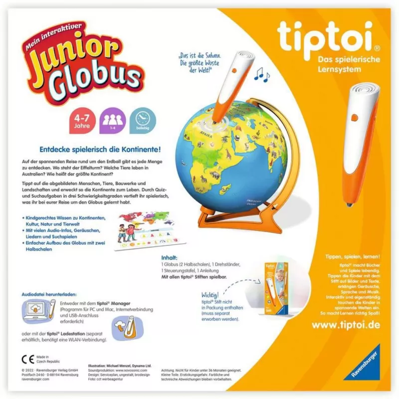 Lernspielzeug Ravensburger tiptoi Mein interaktiver Junior Globus