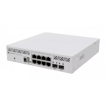 Verwalteter L3-Switch MikroTik CRS310-8G+2S+IN — 8× 2.5G RJ-45, 2× SFP+, PoE, 1U-Rackmontage, Weiß