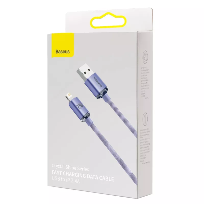 Baseus Crystal Shine Kabel USB auf Lightning, 2,4A, 2m (lila)