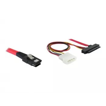 DeLOCK - Internes SAS-Kabel (Serial Attached SCSI) - 4-Lane - 36-polig 4i Mini MultiLane - Interne Stromversorgung, 4-polig, Internes SAS, 29-polig (SFF-8482) - 50 cm (83059)