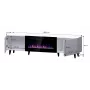 TV-Schrank Cama Meble PAFOS EF mit elektrischem Kamin 180x42x49 cm, schwarz matt, 2 Türen, 1400–1600 W