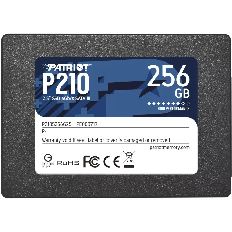 2.5 inch SATA III SSD Patriot P210 256 GB — 500 MB/s Lesen, 400 MB/s Schreiben, 7 mm