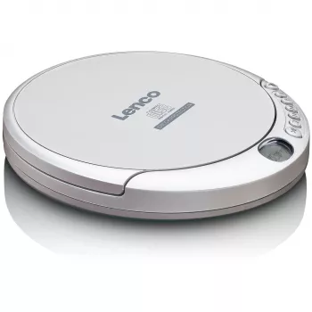 Lenco CD-201SI Tragbarer CD-Player mit Hörbuch- und Ladefunktion, silber