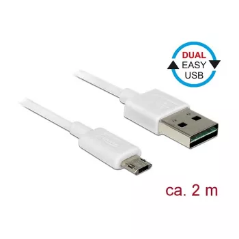 USB-Kabel DeLOCK 84808 USB 2.0 2 m USB A Micro-USB B Weiß