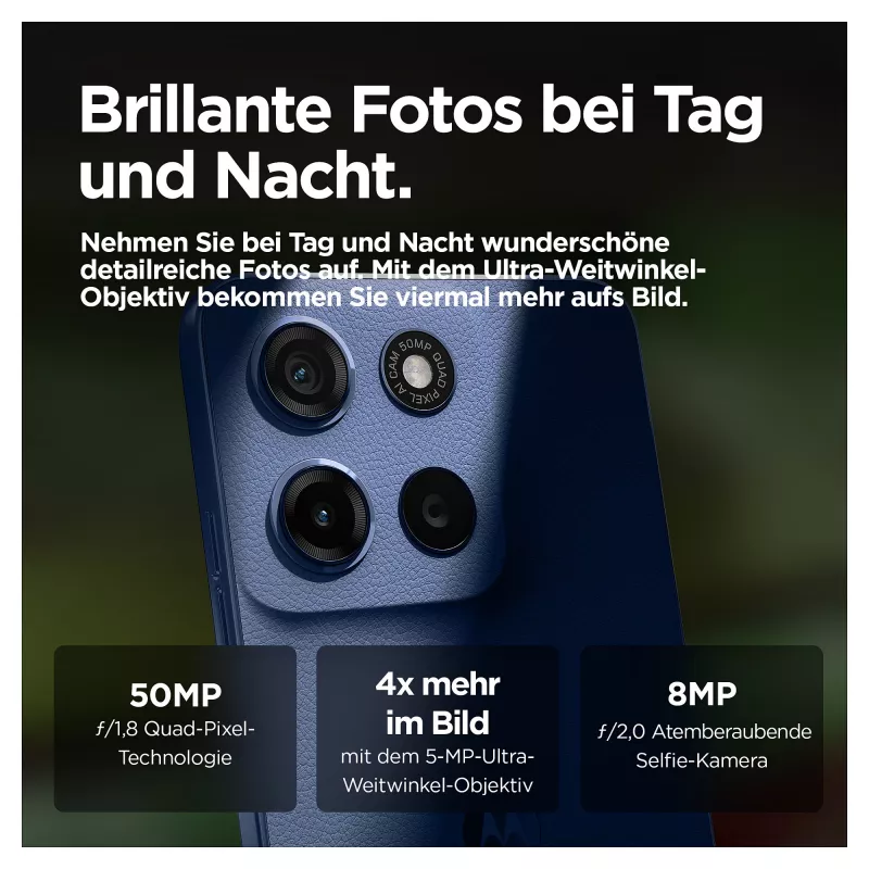 Motorola moto g15 17,1 cm (6,72 Zoll) Dual SIM Android 15 4G USB Typ-C 8 GB 256 GB 5200 mAh Navy