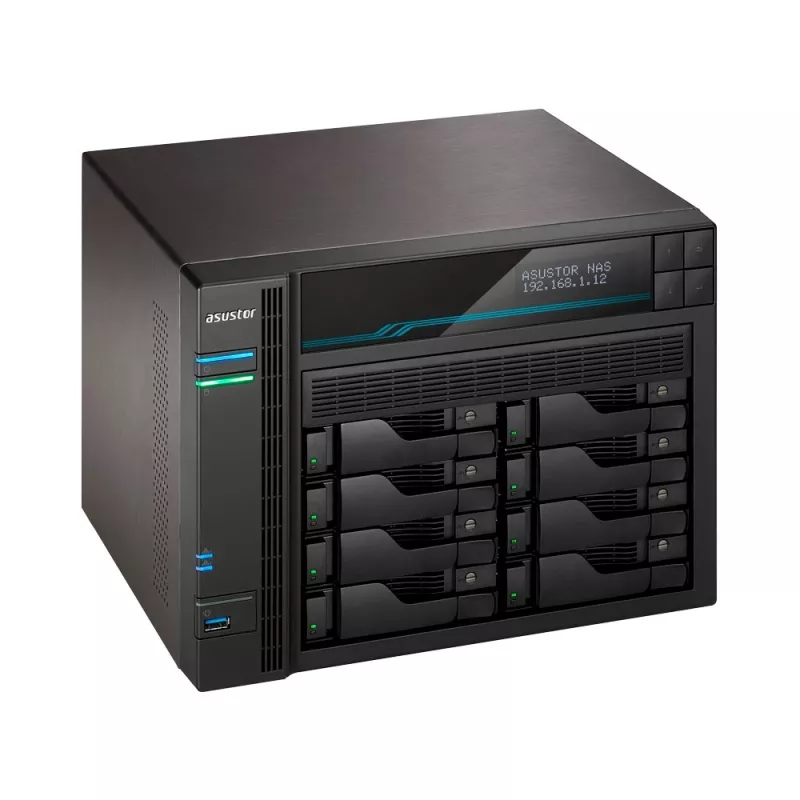 Asustor Lockerstor 10 AS6510T NAS Tower Intel Atom® C3538 8 GB DDR4 0 TB ADM Schwarz