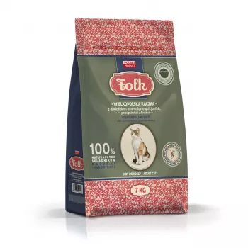 FOLK Greater Poland-Art Ente mit Äpfeln, Wachtel & Hering - Trockenfutter für Katzen - 7kg