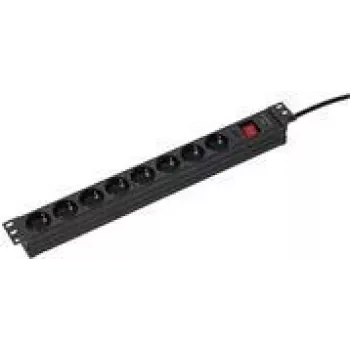 Steckdosenleiste AS Schwabe 18191 für 19-Zoll-Rack, 48,30 cm, schwarz