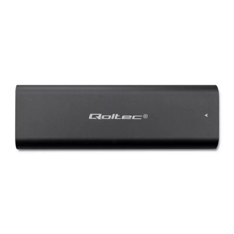 SSD-Gehäuse QOLTEC 50312 Schwarz für einzelnes M.2 SATA-Laufwerk, USB Type-C (USB 2.0 / 3.2 Gen 1)
