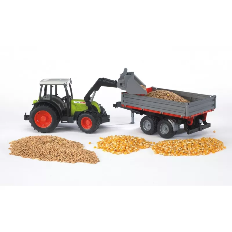 Spielzeugtraktor Bruder Claas Nectis 267 F mit Kippanhänger