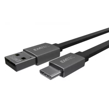 USB-Kabel Emtec T700C 1,2 m USB A auf USB C Schwarz