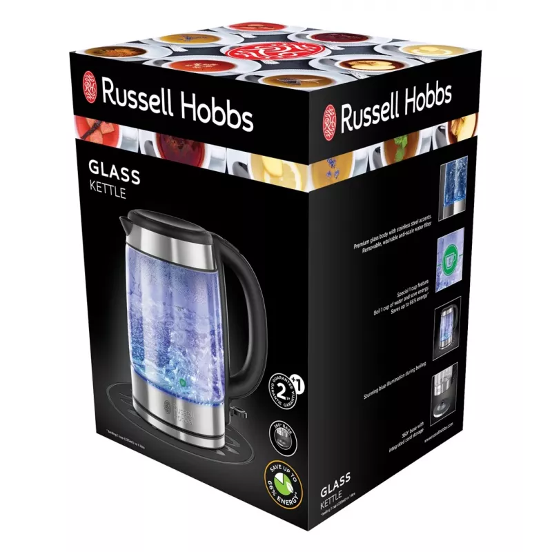 Wasserkocher Russell Hobbs 1,7 L 2200 W Edelstahl Transparent