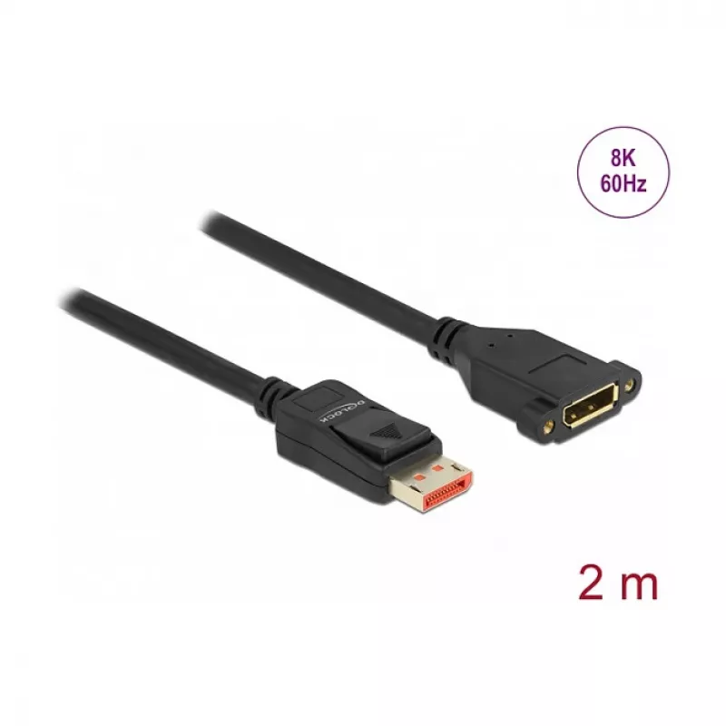 DisplayPort-Verlängerungskabel für Paneleinbau DeLOCK 8K 60 Hz 2 m