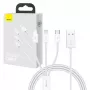 USB-Kabel Baseus SUP0003529 — USB 3.2 Gen 1 (3.1 Gen 1), 1 m, USB-A auf USB-C / Micro USB-A / Lightning, Weiß