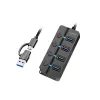 USB 3.2 Gen1 HUB, 4x USB-A Ein-/Ausschalter