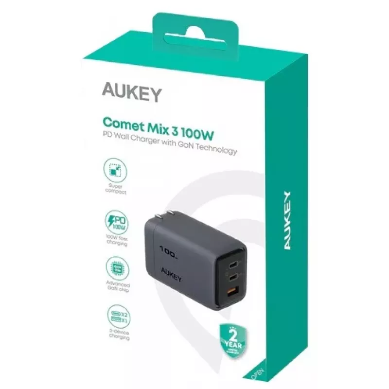 Comet Mix 3 Wall Charger PA-C5 3xUSB (2xUSB-C und 1xUSB-A) 100W 5A QC5.0 PD3.0 AFC PPS FCP SCP