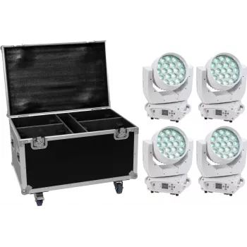 LED-Lichtset EUROLITE TMH-X4 White – 4 Strahler mit Transportcase und Rollen
