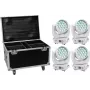 LED-Lichtset EUROLITE TMH-X4 White – 4 Strahler mit Transportcase und Rollen