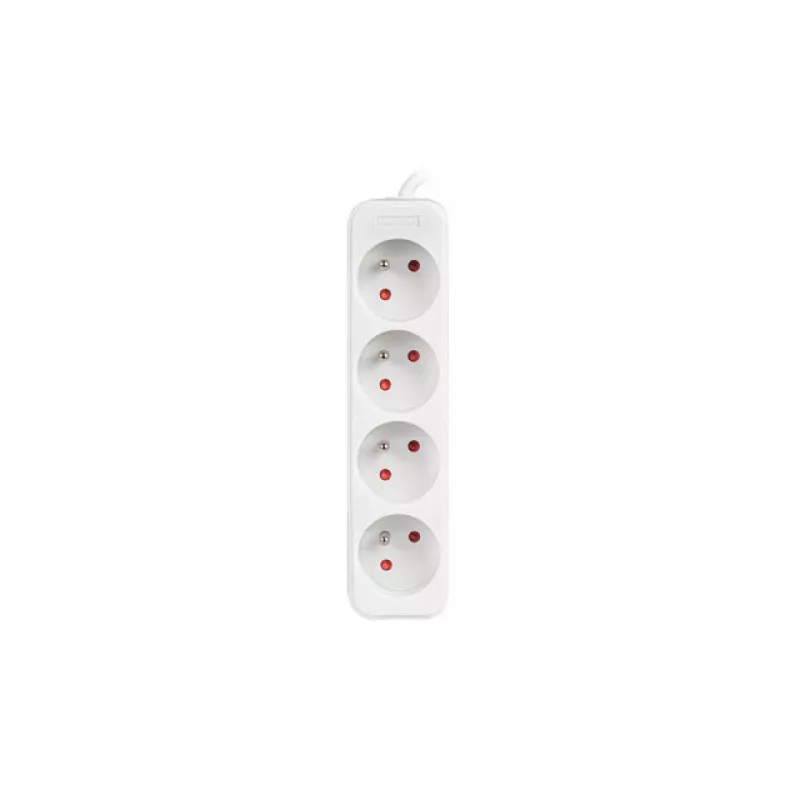 Steckdosenleiste 1,5 m, weiß, 4 Steckdosen, Kabel aus massivem Kupfer