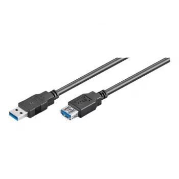 Wentronic Goobay USB 3.0 SuperSpeed-Verlängerungskabel, Schwarz, 5 m - USB 3.0-Stecker (Typ A) > USB 3.0-Buchse (Typ A) (95726)