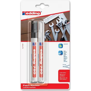 Marker Edding 750 Schwarz Weiß 2 Stück