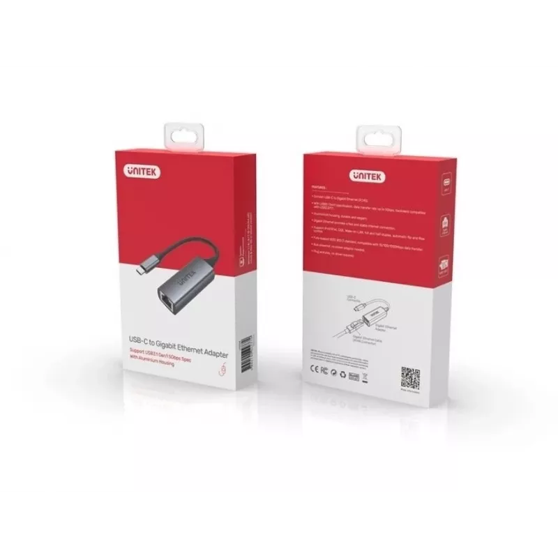 Netzwerkkarte Unitek U1312A, IEEE 802.3, Grau, 0,5 m Kabel