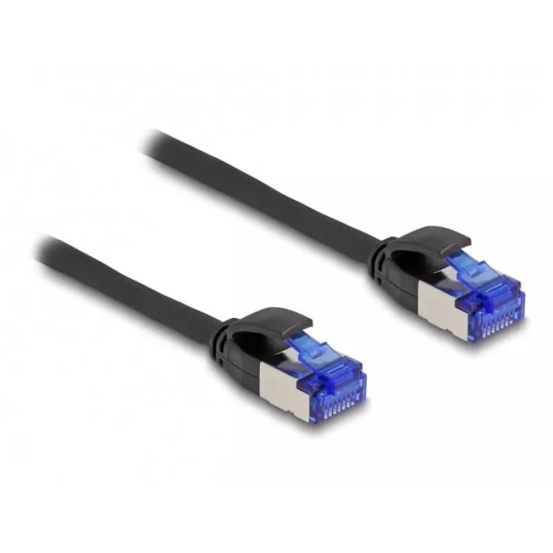 Netzwerkkabel DeLOCK RJ45 Cat.6A S/FTP schlank 0.25m Schwarz