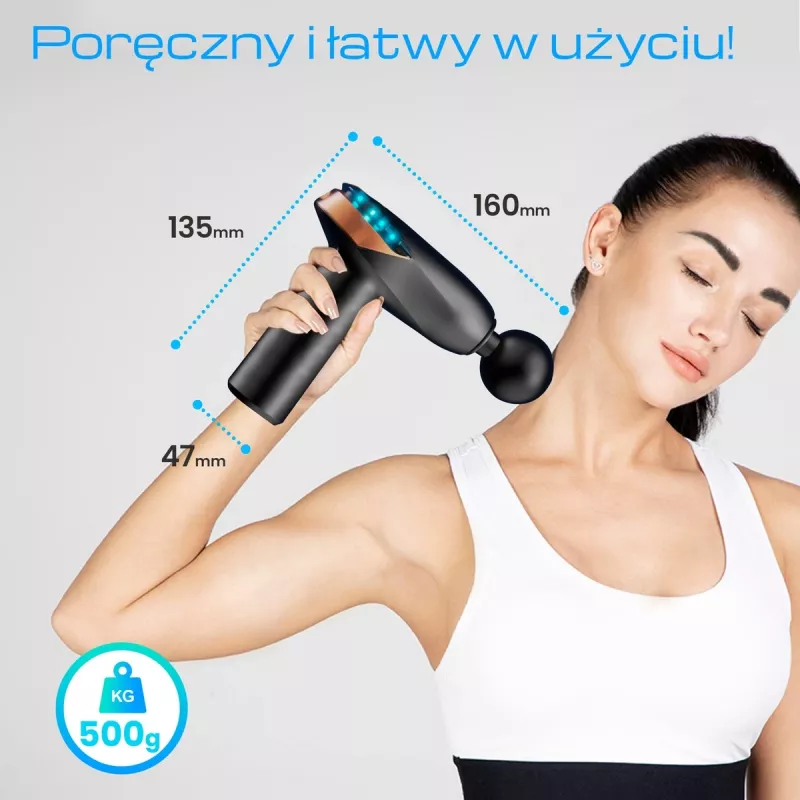 Massagepistole Extralink MSG-02-LITE 3200 U/min 6 Aufsätze