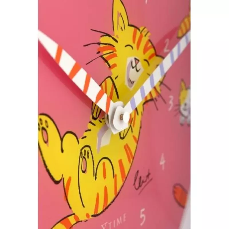 NeXtime Uhr 8810 Tickle My Tummy, Ø30 cm, Wand, Pink/Mehrfarbig