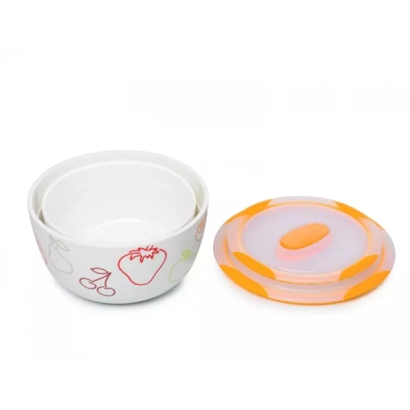 Salatschüssel Oursson BS4781RC/OR Rund Keramik 2 Stück