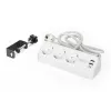 Mehrfachsteckdose DIGITUS 3-fach mit 2×USB-A und 1×USB-C, 3 AC-Steckdosen Typ E/F, 1,5 m Kabel, weiß