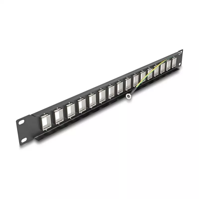 DeLOCK 19 Zoll Keystone Patch Panel 16 Port 1U schwarz