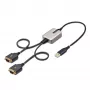StarTech.com 2ft (60cm) 2-Port USB zu Seriell Adapterkabel, austauschbare DB9 Schrauben/Muttern, COM-Erhaltung, USB-A auf DB9 RS232, FTDI, Level-4 ESD-Schutz, Windows/macOS/ChromeOS/Linux – Robuste TPE-Konstruktion