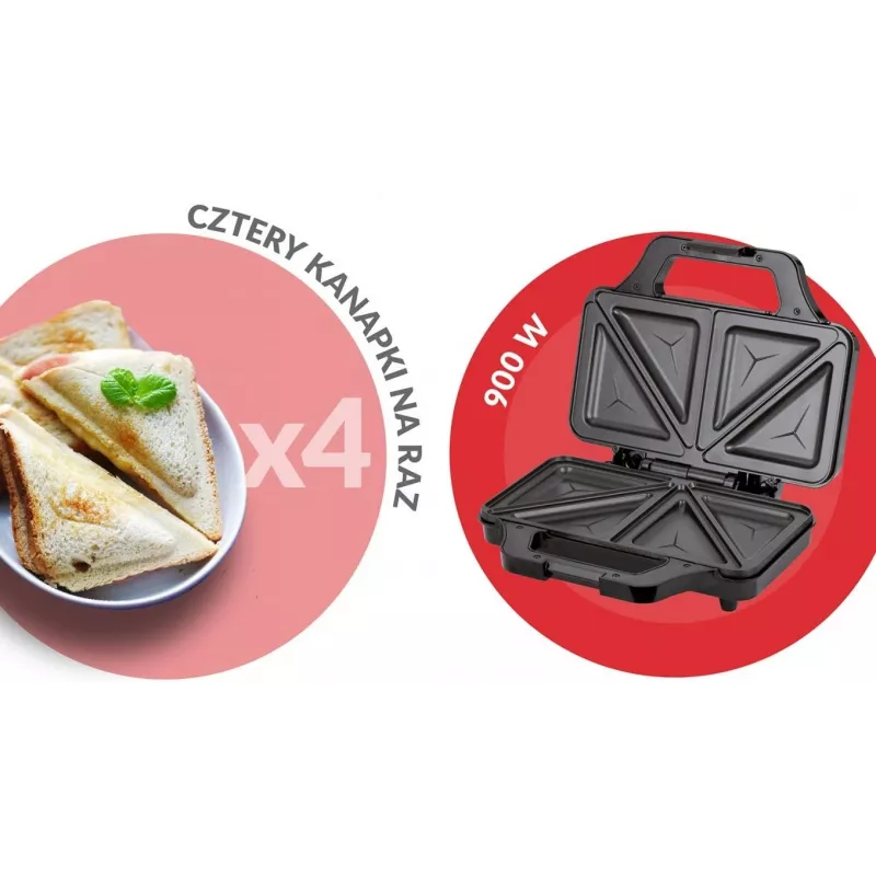 Sandwichmaker MPM MOP-45M, antihaftbeschichtete Platten, Kapazität 2 Scheiben