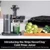 NINJA Cold Press Juicer | Neverclog JC151EU | Typ Kaltentsafter | Grau | 150 W | Anzahl Geschwindigkeiten 1