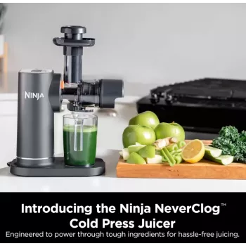 NINJA Cold Press Juicer | Neverclog JC151EU | Typ Kaltentsafter | Grau | 150 W | Anzahl Geschwindigkeiten 1