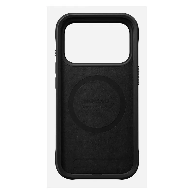Handyhülle Nomad Rugged Leather Case für Apple iPhone 17 Pro, Leder/TPU/PC/Aluminium, geeignet für 16 cm (6,3 Zoll) Bildschirme, schwarz