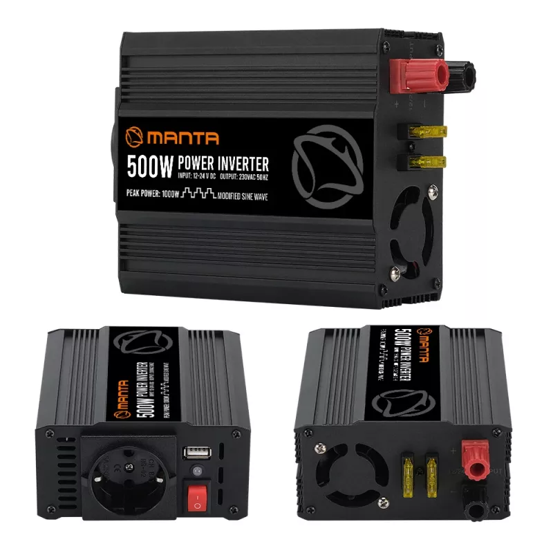 Power inverter MANTA MPI500M 500W Dauerleistung / 1000W Spitzenleistung DC auf AC