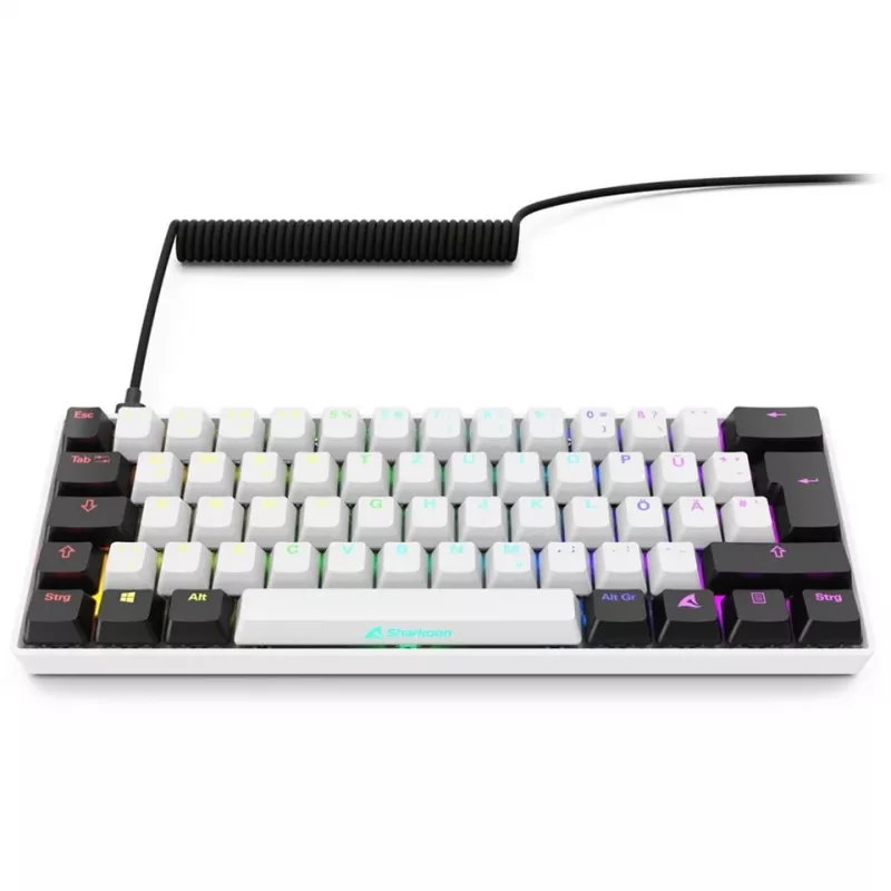 Sharkoon SGK50 S4 Tastatur Home USB QWERTZ Deutsch Weiß RGB LED 60%