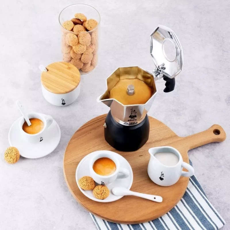 Bialetti Brikka Moka-Kanne 0,1 L Schwarz, Edelstahl