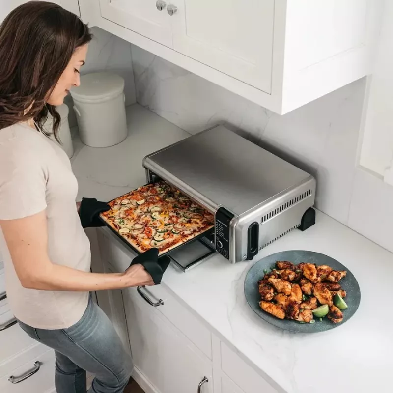 Ninja SP101 Single 10 L Stand-alone 2400 W Heißluftfritteuse Schwarz, Edelstahl