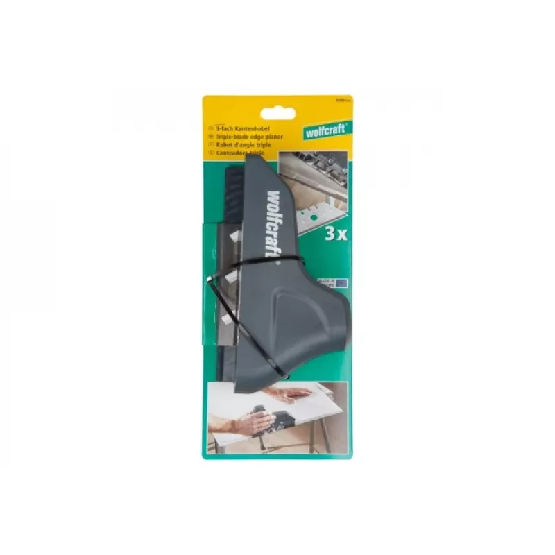 Planer Wolfcraft Dreifach-Kantenplaner 4009000 — graphit, Trapezmesser, geeignet für Gipskartonplatten