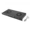 Fan panel LANBERG AK-1502-B, 1U rack, 2 fans, 230V, 38W, 483×44.5×192 mm, Schwarz