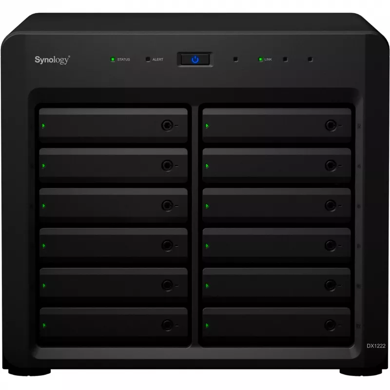 HDD/SSD-Gehäuse Synology DX1222 12 Laufwerke 192 TB Schwarz