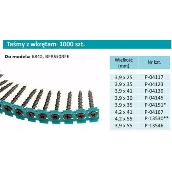 Makita F-30913 Magazine-Schrauben fein 3,9x25mm