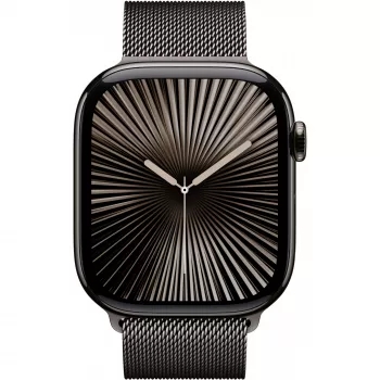 Apple Watch Series 10 GPS + Cellular 46mm Slate Titanium Gehäuse mit Slate Milanese Armband - M/L (MWYW3QF/A)