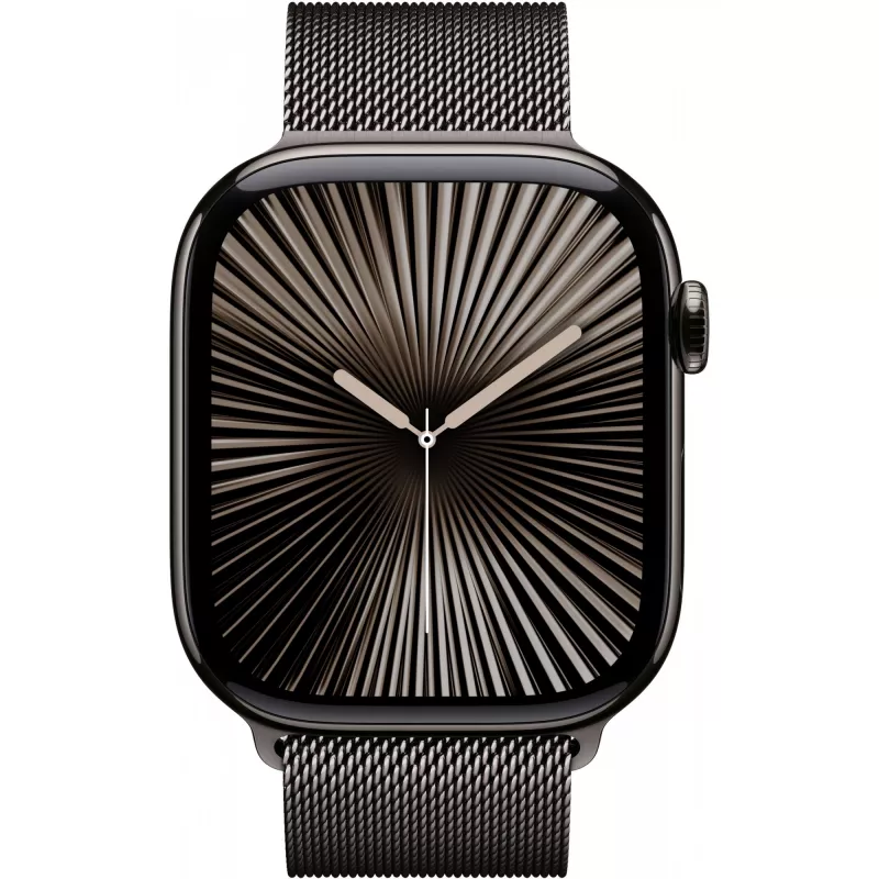 Apple Watch Series 10 GPS + Cellular 46mm Slate Titanium Gehäuse mit Slate Milanese Armband - M/L (MWYW3QF/A)