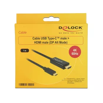 Videokabel-Adapter DeLOCK 85290 USB Type-C auf HDMI 1m Schwarz