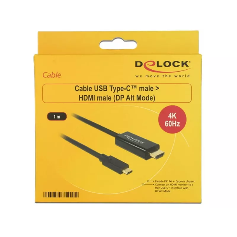 Videokabel-Adapter DeLOCK 85290 USB Type-C auf HDMI 1m Schwarz